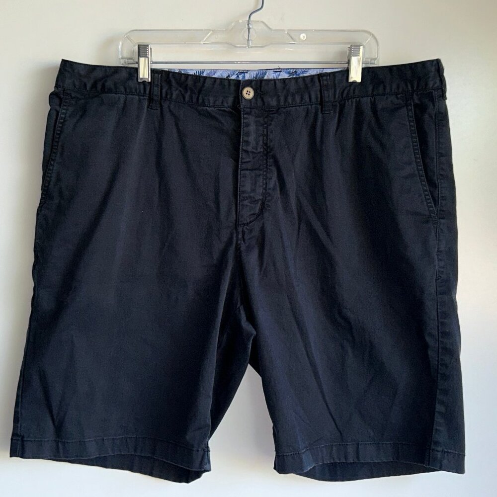 Tommy Bahama Men's Black Tencel Cotton Spandex Flat Front Chino Shorts Size 40
